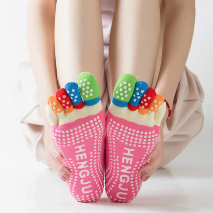 Colorful Non-Slip Five-Toe Yoga Socks(6 Pairs)