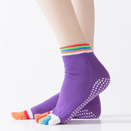Colorful Non-Slip Five-Toe Yoga Socks(6 Pairs)