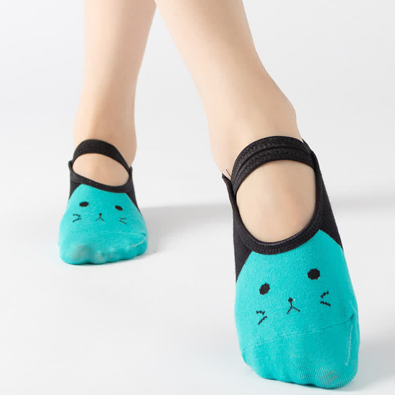 Cat Pattern Non-Slip Yoga Socks(6 Pairs)
