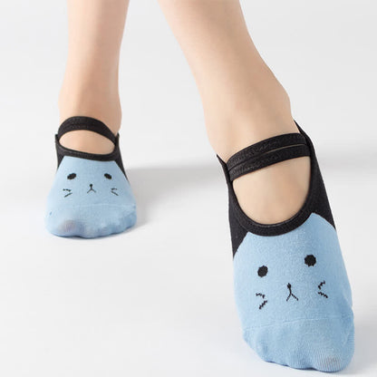 Cat Pattern Non-Slip Yoga Socks(6 Pairs)
