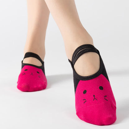 Cat Pattern Non-Slip Yoga Socks(6 Pairs)