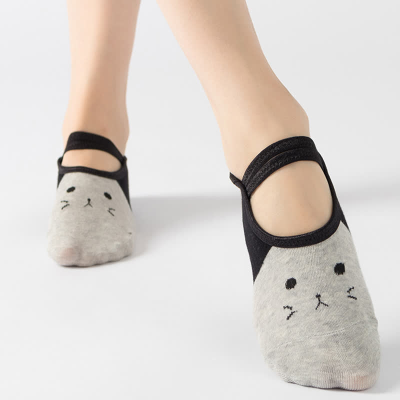 Cat Pattern Non-Slip Yoga Socks(6 Pairs)