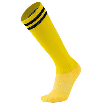 Solid Color Striped Knee-high Breathable Soccer Socks(5 Pairs)