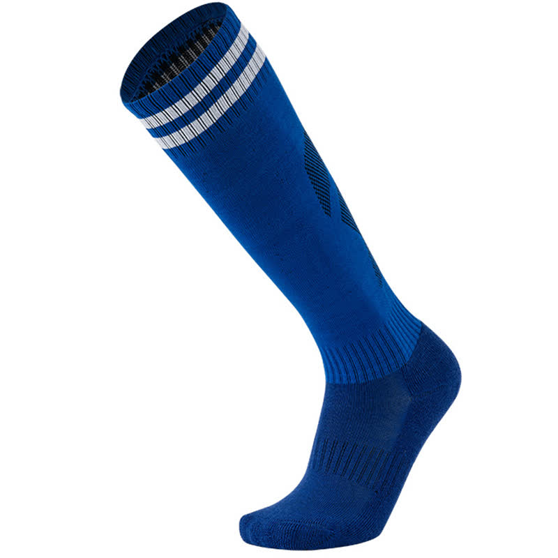 Solid Color Striped Knee-high Breathable Soccer Socks(5 Pairs)