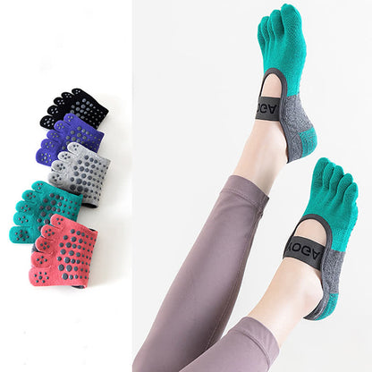 Non-slip Breathable Fitness Grip Socks(5 Pairs) - Multicolor - EU35-40(US4-7) - image 1