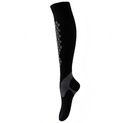 Geometric Pattern Compression Socks(3 Pairs) - Black - L/XL - image 10