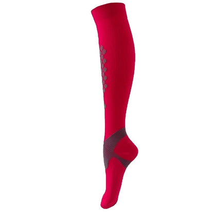 Geometric Pattern Compression Socks(3 Pairs) - Red - L/XL - image 6