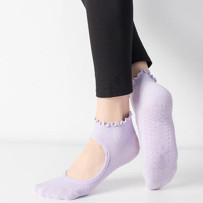Non-Slip Cotton Open Instep Yoga Socks(6 Pairs)