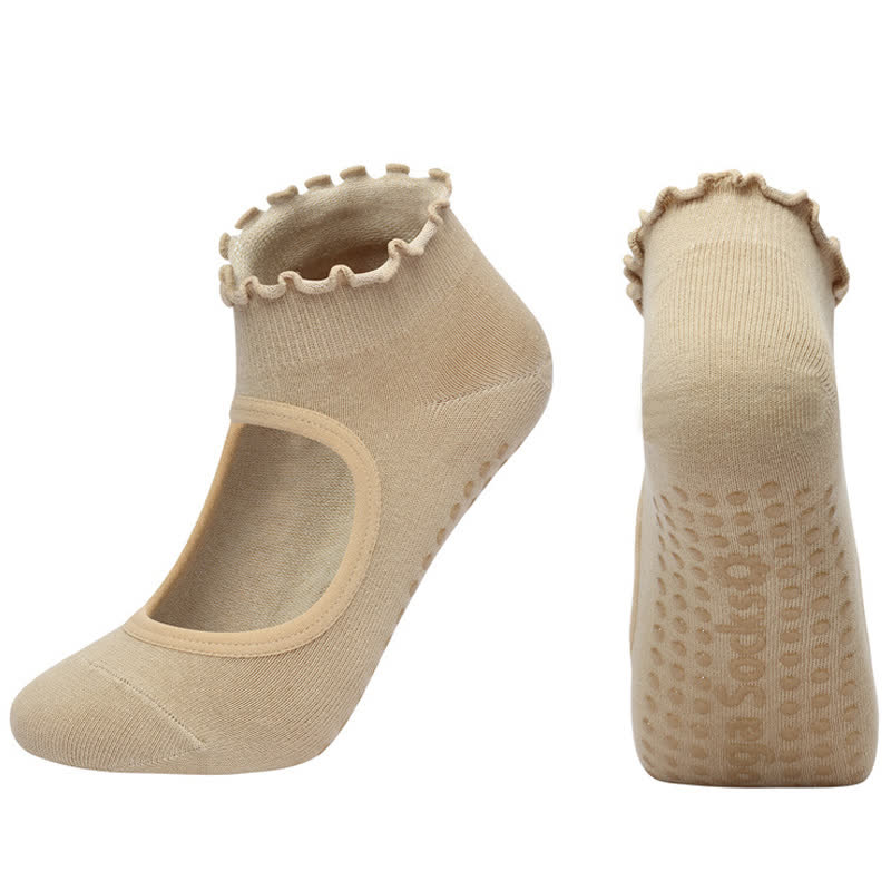 Non-Slip Cotton Open Instep Yoga Socks(6 Pairs)