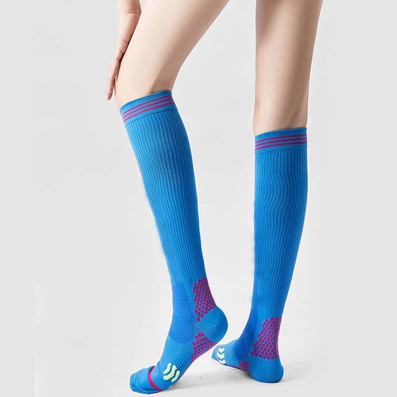 Non Slip Sport Massage Compression Socks(3 Pairs) - Unisex - Blue - image 13
