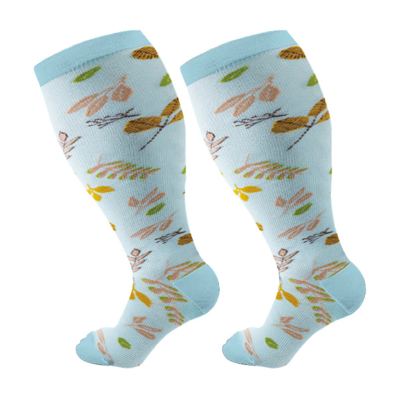 Plus Size Defoliation Compression Socks(3 Pairs) - Blue - 4XL - image 4