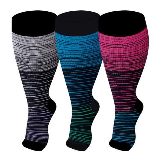 Plus Size Open Toe Compression Socks(3 Pairs) - image 1