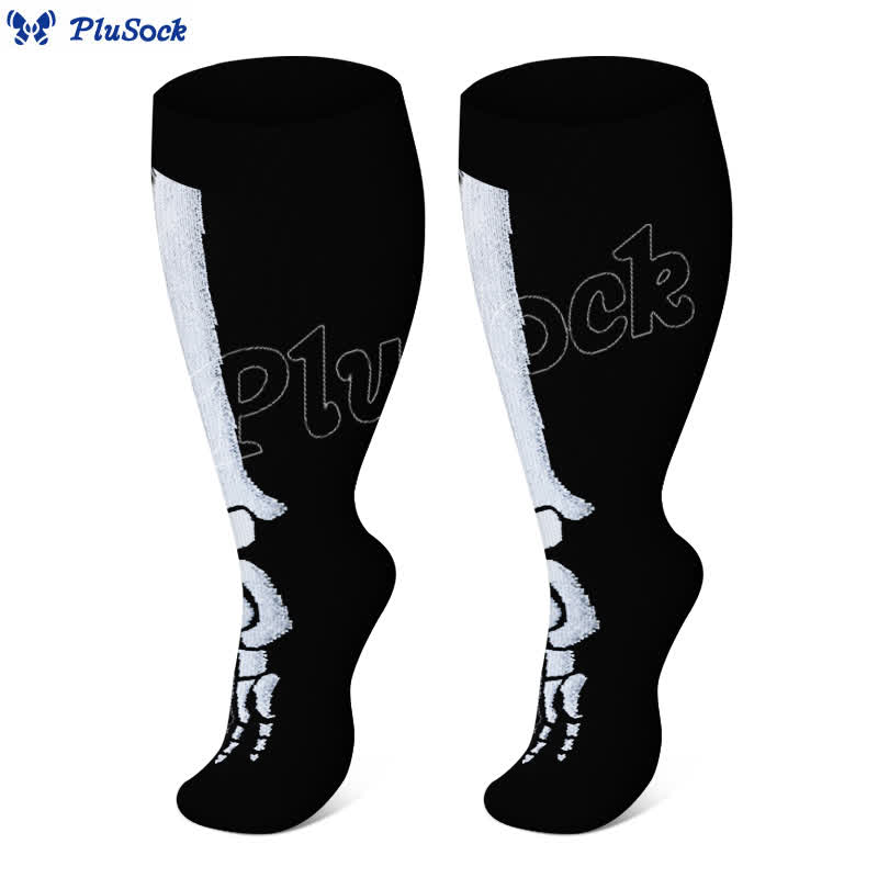 Plus Size Skull Print Compression Socks - image 2