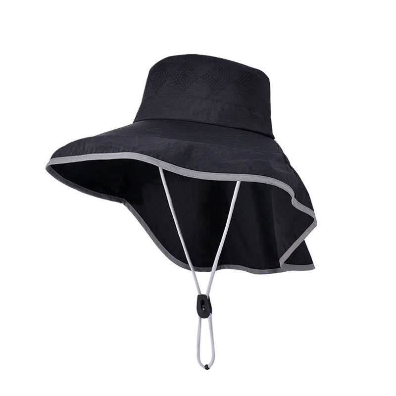 Wide Brim Sun Hat with Neck Flap - image 5