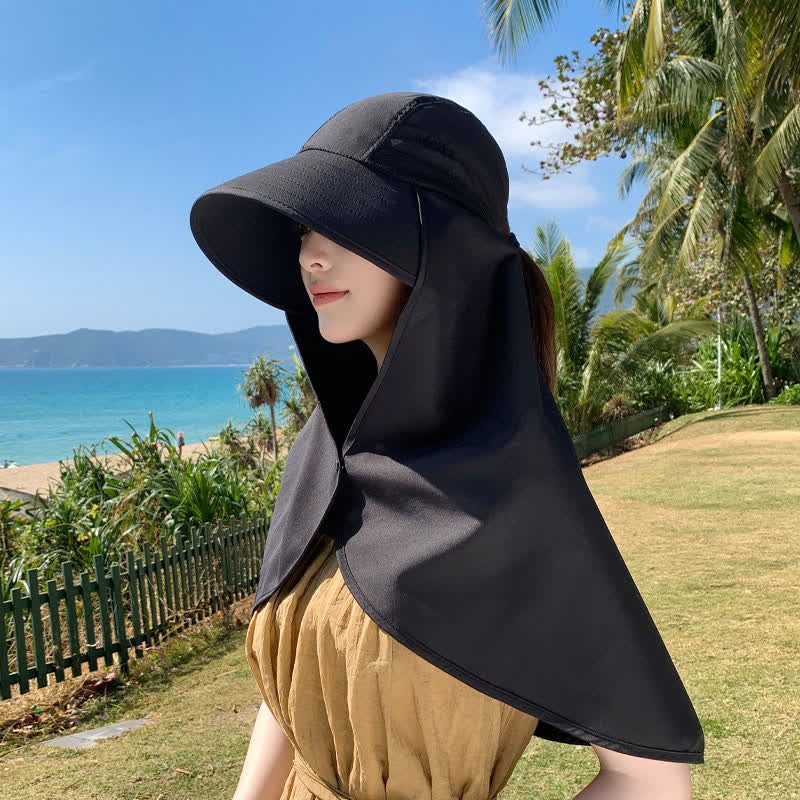Wide Brim Waterproof Sun Hat with Neck Flap - image 0