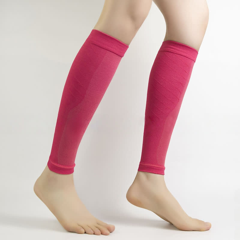 Solid Color Sports Calf Compression Sleeves - Rose - XL - image 3
