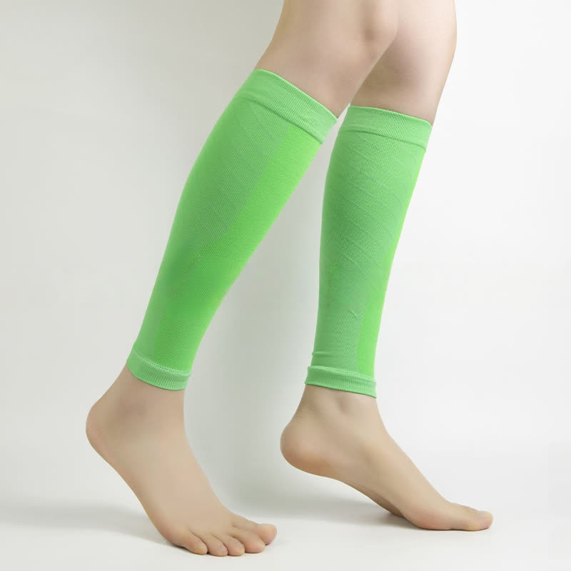 Solid Color Sports Calf Compression Sleeves - Green - XL - image 2
