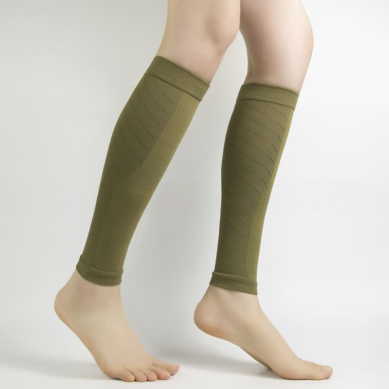 Solid Color Fiteness Calf Compression Sleeves - Olive Green - XL - image 0