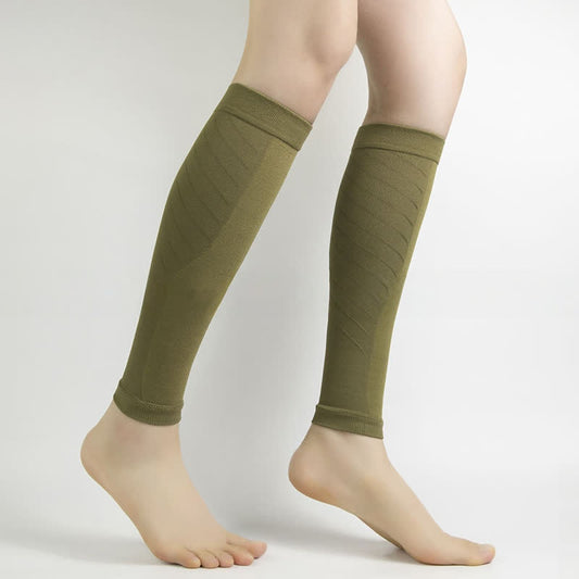 Solid Color Fiteness Calf Compression Sleeves - Olive Green - XL - image 0
