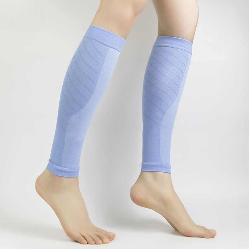 Solid Color Fiteness Calf Compression Sleeves - Light Blue - XL - image 9