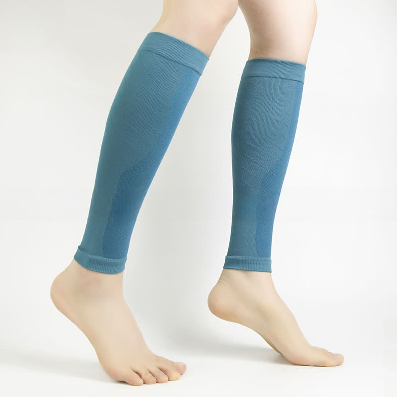 Solid Color Fiteness Calf Compression Sleeves - Blue - XL - image 2