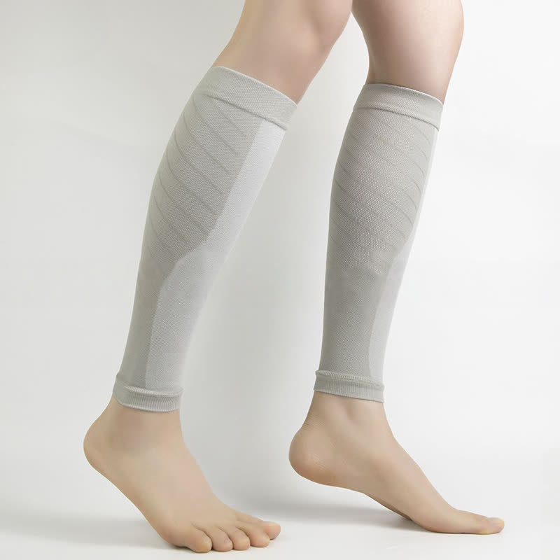 Solid Color Fiteness Calf Compression Sleeves - Grey - XL - image 7