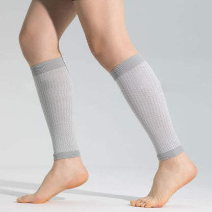 Contrast Trim Sports Calf Compression Sleeves - Grey - One Size - image 14