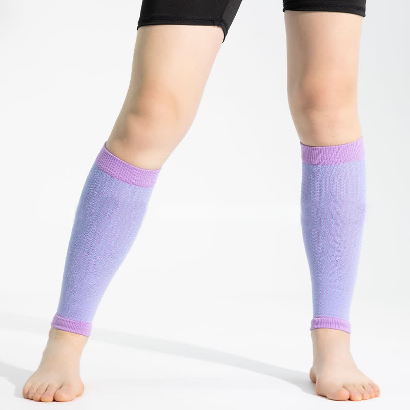 Contrast Trim Sports Calf Compression Sleeves - Purple&Blue - One Size - image 13