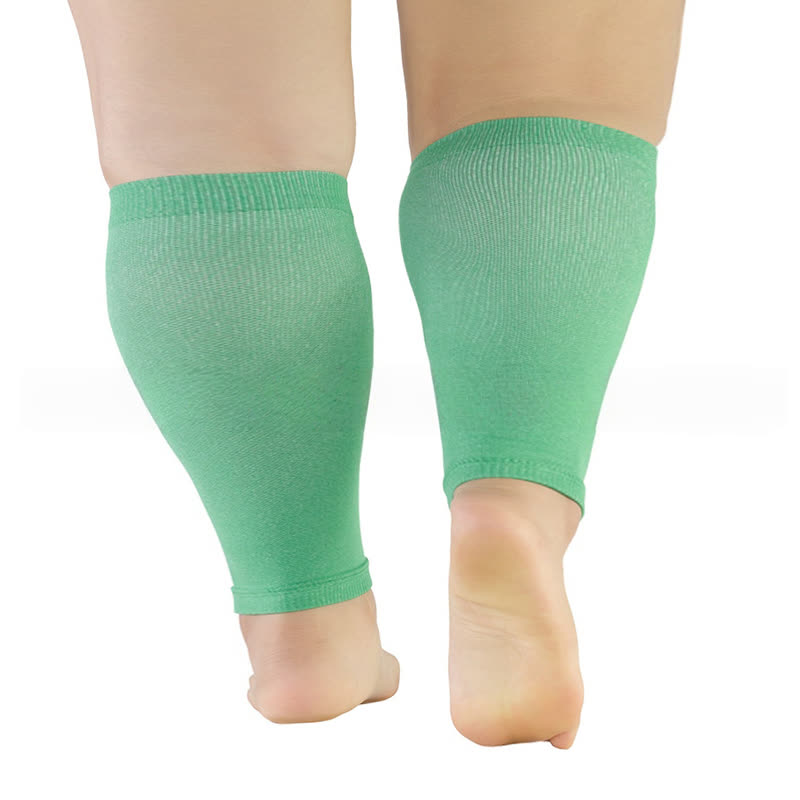 Plus Size Solid Color Calf Compression Sleeves - Green - 5XL - image 7