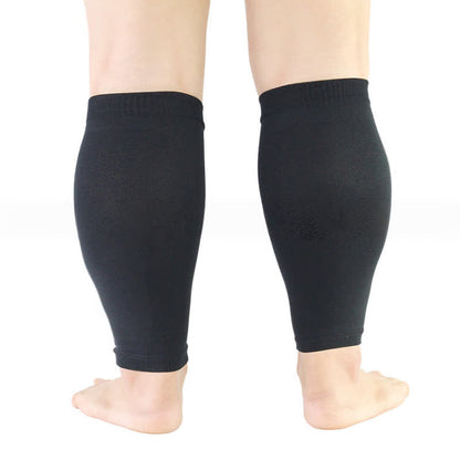 Plus Size Solid Color Calf Compression Sleeves - Black - 5XL - image 2