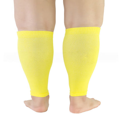 Plus Size Solid Color Calf Compression Sleeves - Yellow - 5XL - image 8