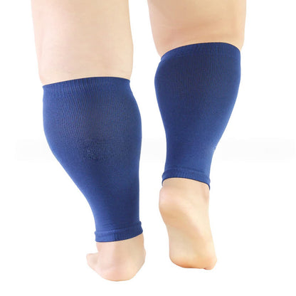 Plus Size Stretch Calf Compression Sleeves - Dark Blue - 5XL - image 6
