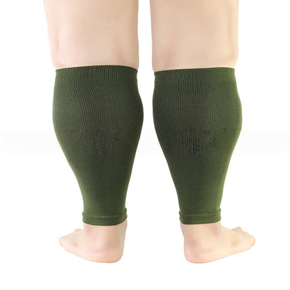 Plus Size Stretch Calf Compression Sleeves - Dark Green - 5XL - image 4