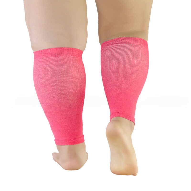 Plus Size Stretch Calf Compression Sleeves - Pink - 5XL - image 7