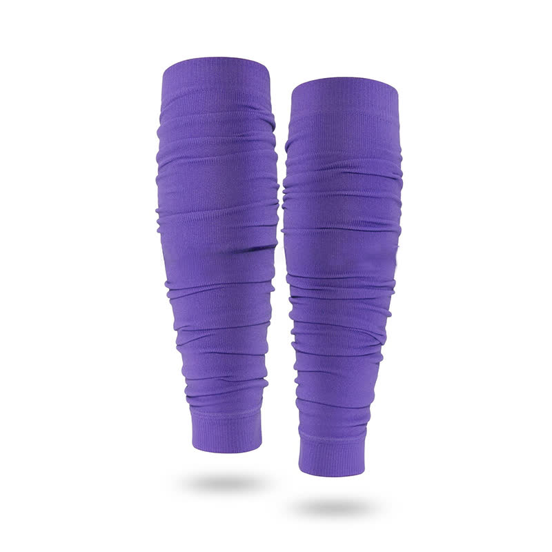 Outdoor Ruched Compression Calf Sleeves - Purple - One Size - image 17