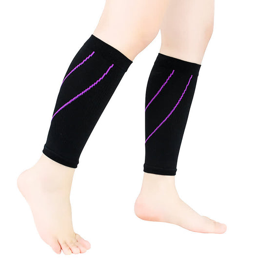 Contrast Stripe Compression Calf Sleeves