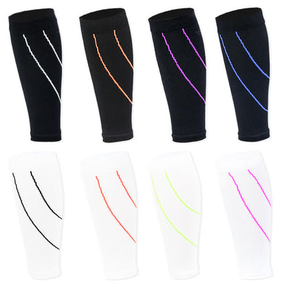 Contrast Stripe Compression Calf Sleeves