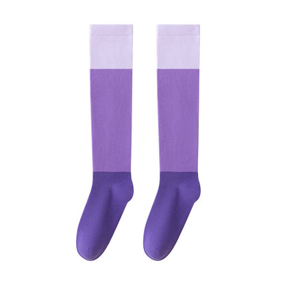 Gradient Colorblock Sports Compression Socks(4 Pairs) - Purple - EU35-41(US3-7.5) - image 7