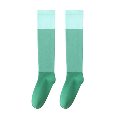Gradient Colorblock Sports Compression Socks(4 Pairs) - Green - EU35-41(US3-7.5) - image 12