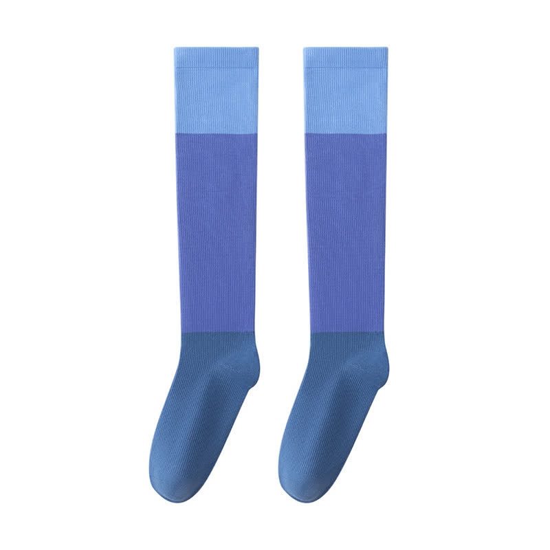 Gradient Colorblock Sports Compression Socks(4 Pairs) - Blue - EU35-41(US3-7.5) - image 3