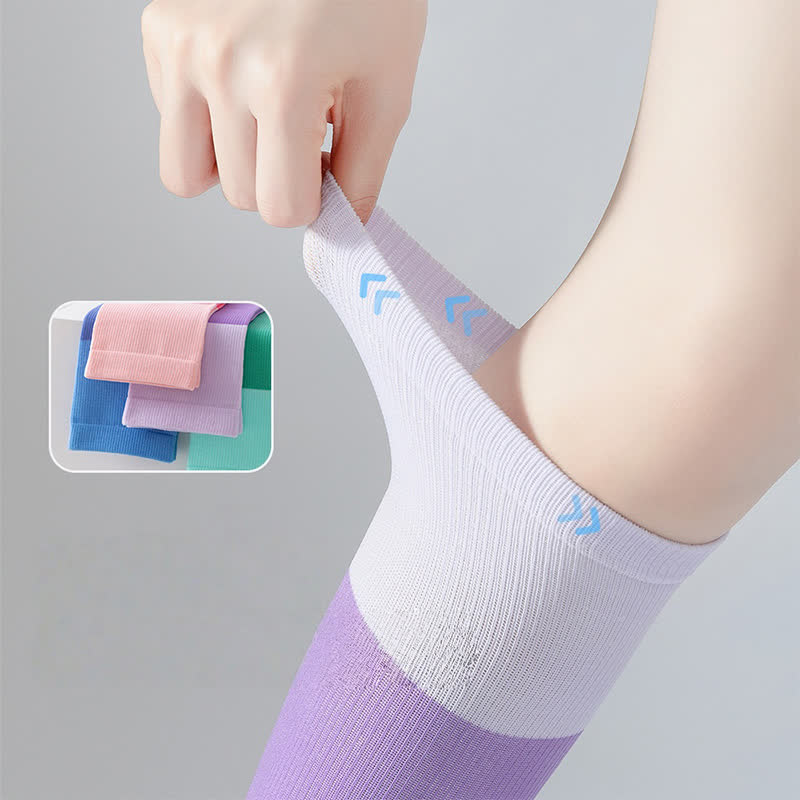 Gradient Colorblock Sports Compression Socks(4 Pairs)