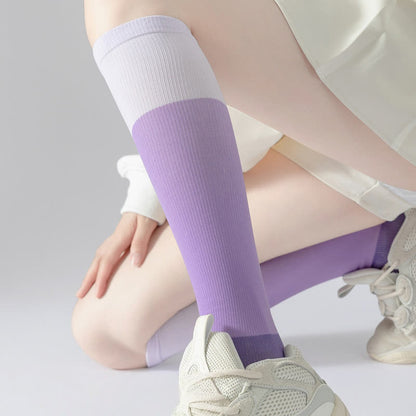 Gradient Colorblock Sports Compression Socks(4 Pairs)