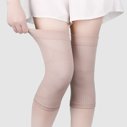 Knitted Breathable High Elastic Sports Knee Sleeves - Nude - XL - image 7