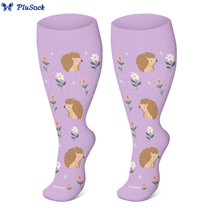 Plus Size Animal Floral Compression Socks(3 Pairs) - image 2