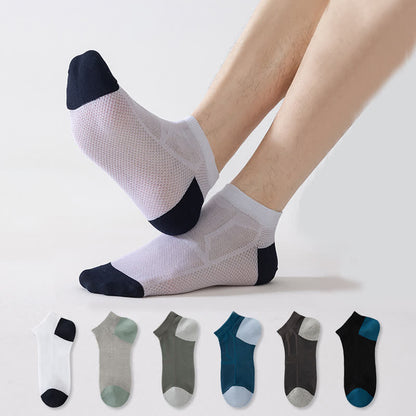 Non-slip Heel Mesh Breathable Ankle Socks(6 Pairs)