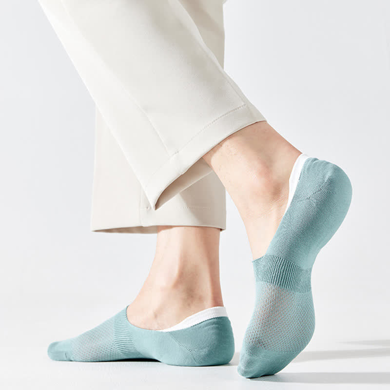 Silicone Non-slip Heel Mesh Cotton No-show Socks(7 Pairs)