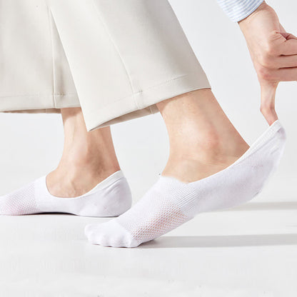 Silicone Non-slip Heel Mesh Cotton No-show Socks(7 Pairs)