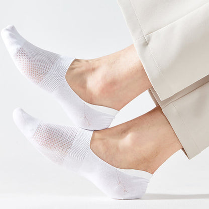 Silicone Non-slip Heel Mesh Cotton No-show Socks(7 Pairs)