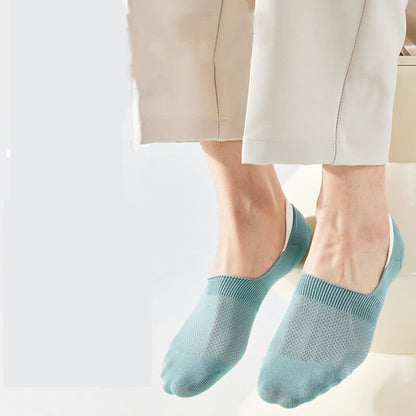 Silicone Non-slip Heel Mesh Cotton No-show Socks(7 Pairs)