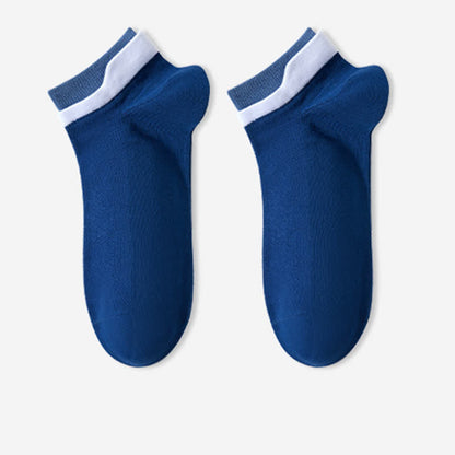 Mesh Breathable Pure Cotton Spliced Ankle Socks(5 Pairs)